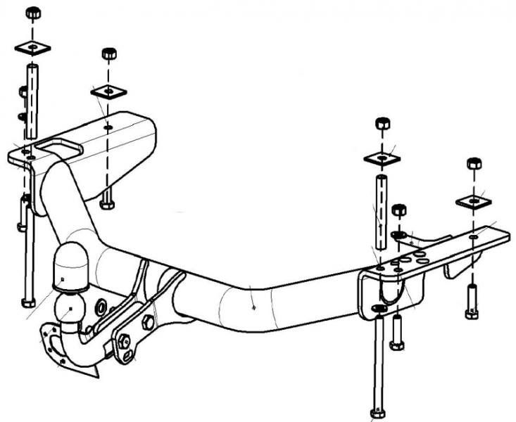 Фаркоп ГАЗ 2217,2752 Соболь, Баргузин Bosal 5606АN